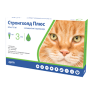 Стронгхолд Плюс 60мг краплі для кішок 5-10кг, 1мл х 3 піпетки