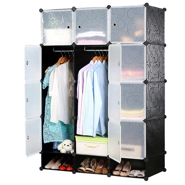 Шкаф гардероб пластиковый Storage Cube Cabinet МР 312-62А Шкаф конструктор для хранения вещей FRF74G - фото 2 - id-p1949540151