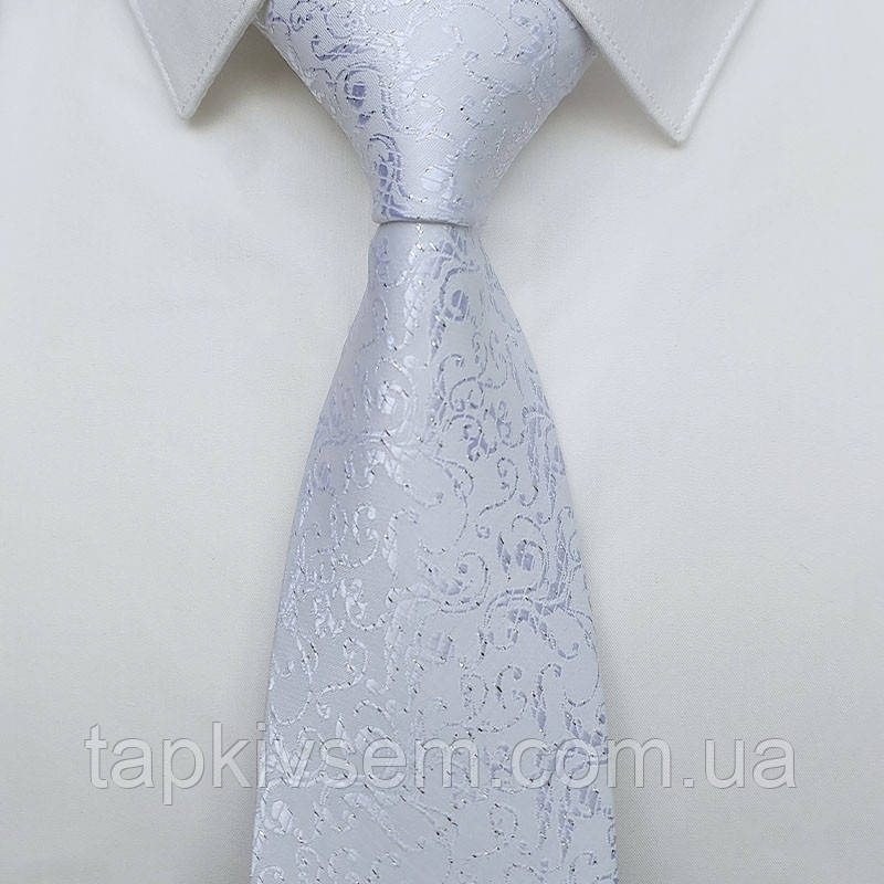Краватка  чоловіча колір білий ширина 8 см