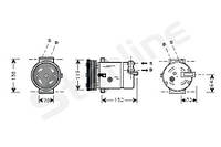 Компрессор кондиционера SAAB 9-3 (YS3D) / OPEL SIGNUM (Z03) 1994-2009 г.