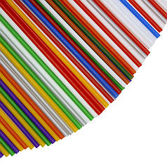 Трубочки коктейльні одноразові круглі для напоїв рівні Мікс Ø4.8мм 21см/ Трубочка для коктейлів 200шт/уп