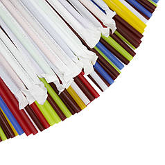 Пластикові трубочки для коктейлю Фреш Мікс Ø6.8мм 21см 300шт/уп / Трубочка для напоїв та коктейлів кольорові