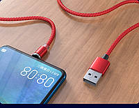 Магнитный Зарядный кабель Micro USB 0,5 - 1 - 2 МЕТРА подходит для Android, Apple, IOS, Tupe-C КРАСНЫЙ 0.5 МЕТРА