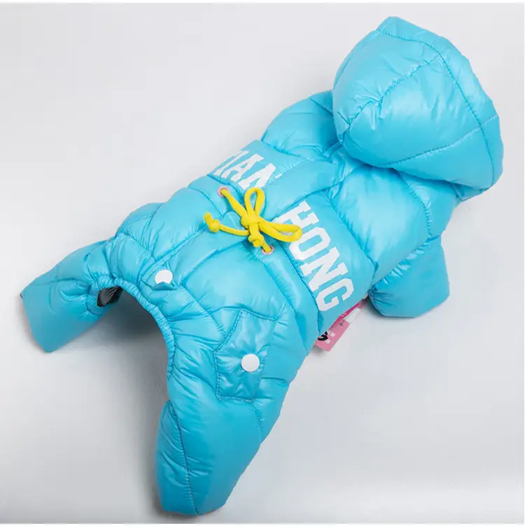 Комбинезон - пуховик для собак ДВУХСТОРОННИЙ БРЕНД Tianchong СИНИЙ - фото 1 - id-p1949550400
