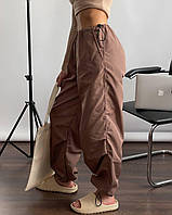 Женские трендовые карго штаны, широкие штаны спортивные Мокко