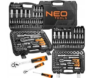 Набір інструментів Neo Tools 108 штук для автомобіля 1/2 та 1/4 хром-ванадієва сталь