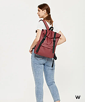 Рюкзак женский бордо, молодежный стильный рюкзак для девушек, рюкзак для работы и прогулок