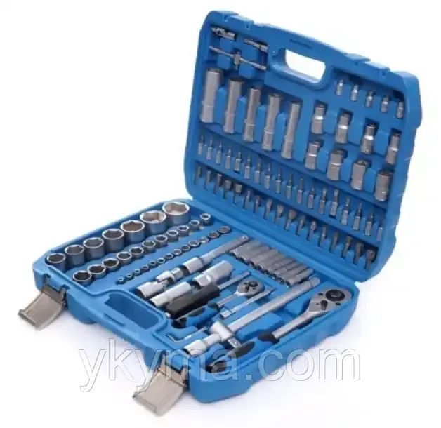 Набір інструментів TAGRED 108 предметів з тріскачкою у пластиковому кейсі, фото 1