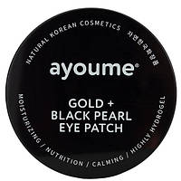 Патчі для очей з золотом і чорними перлами Ayoume Gold + Black Pearl Eye Patch