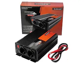 Перетворювач напруги 12V-220V 1000W 2000 W+1USB+2 Розетки Elegant 101 401