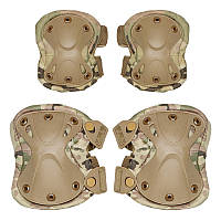 Комплект защиты AOKALI F001 Camouflage CP тактической наколенники, налокотники NTS