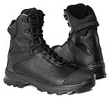 Берці вологостійкі шкіряні утеплені "BNM" тактичні чорного кольору, високі чорні черевики весна/осінь, фото 2