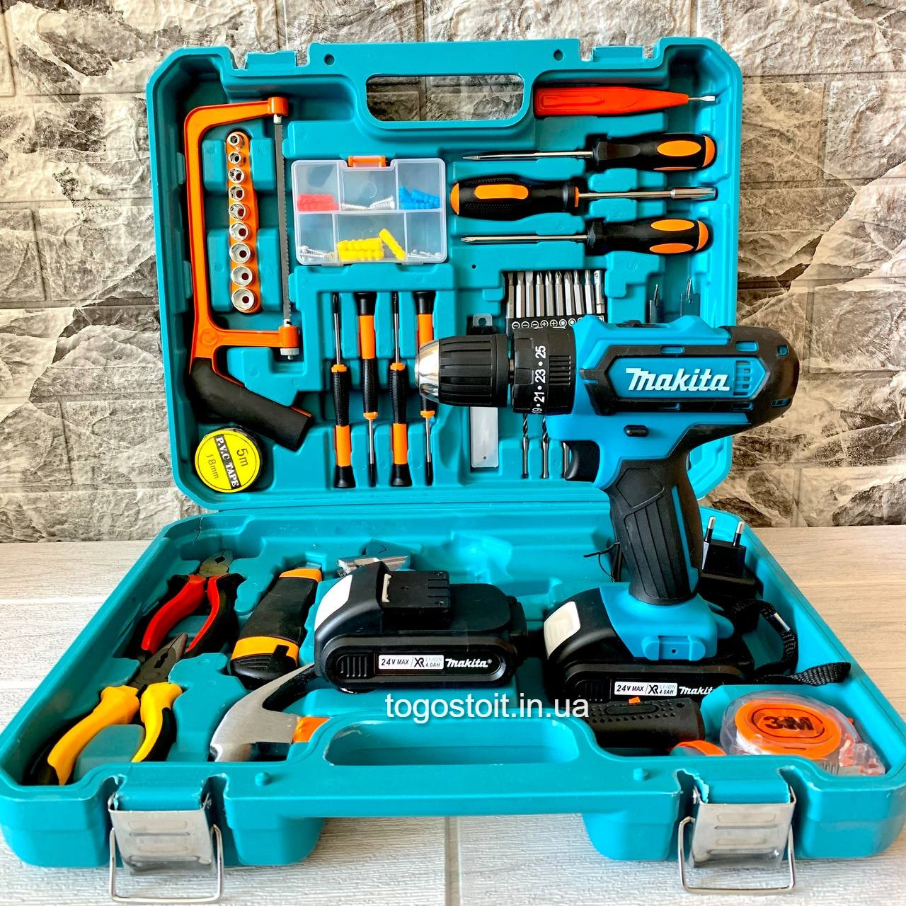 Шуруповерт Makita 550 DWE (24V, 5 AH) з набором інструментів. Акумуляторний шуруповерт Макіта 550. ГАРАНТІЯ!