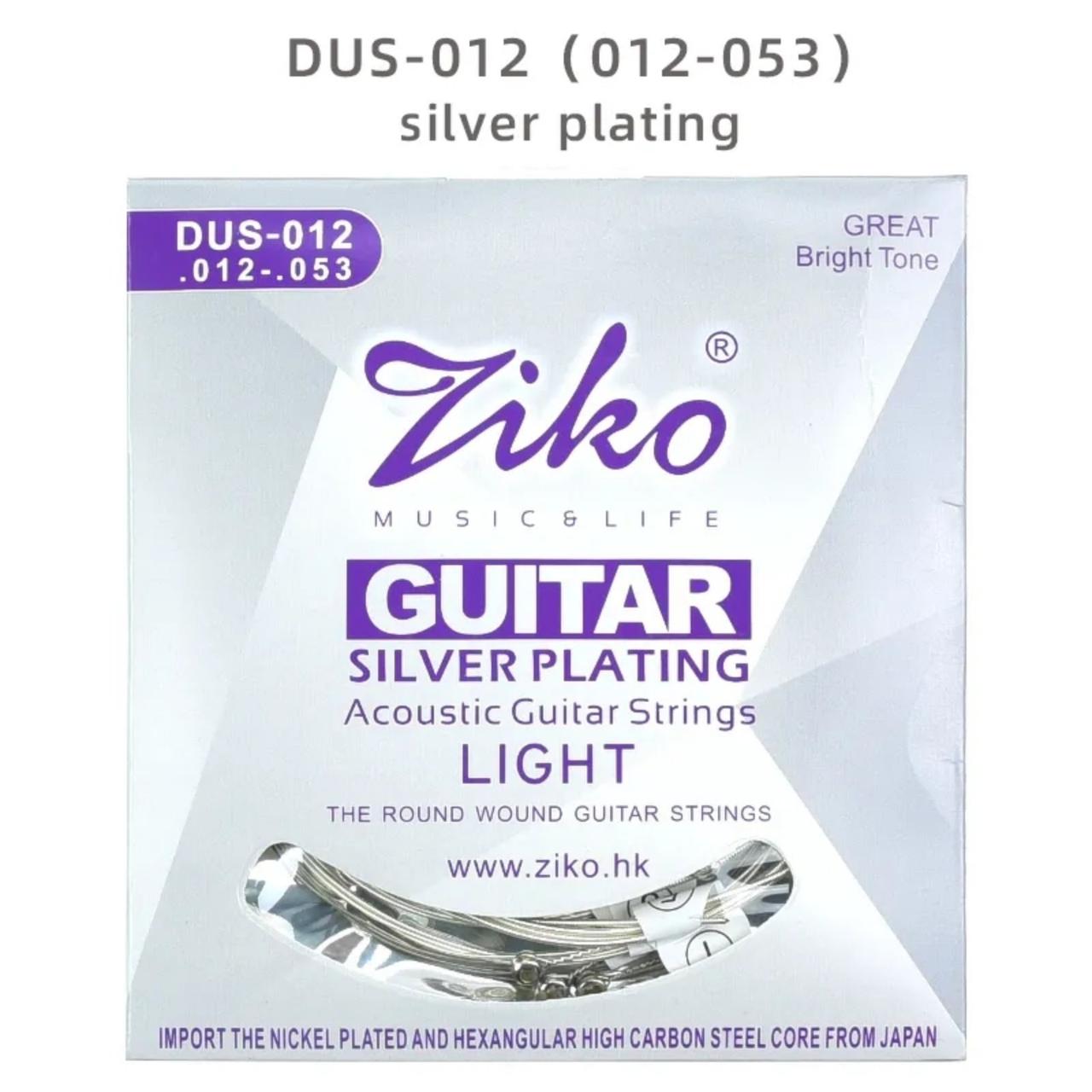 Струни Ziko Custom Light DUS-012 (.012/.053) (срібло), фото 1
