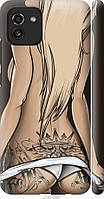 Чехол с принтом для Samsung Galaxy A03 / на самсунг галакси А03 с рисунком Девушка с татуировкой