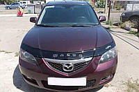 Дефлектор капота (мухобойка) Mazda 3 с 2003-2008 г. в. седан