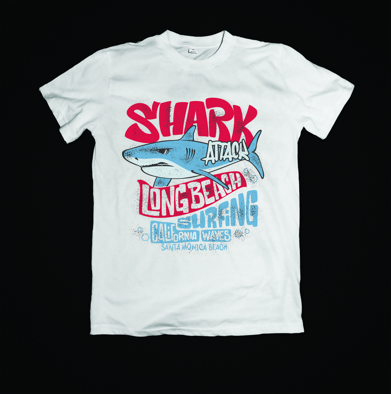Футболка YOUstyle SHARK Attack Long beach Califirnia 1070 White
