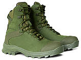 Берці тактичні водостійкі Хакі нубук "BNM", армійські зелені черевики з нубуку для ЗСУ, фото 5