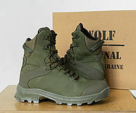 Берцы тактические водостойкие Хаки нубук "BNM", армейские зеленые ботинки из нубука для ВСУ