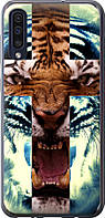 Чехол с принтом для Samsung Galaxy A30s / на самсунг галакси А30с с рисунком Злой тигр