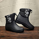 Жіночі чоботи утеплені EVA та текстиль демісезонні осінь зима на сльоту та мороз чорні Gipanis 39р = 25.5 см, фото 2