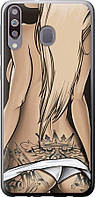 Чехол с принтом для Samsung Galaxy A40s / на самсунг галакси А40с с рисунком Девушка с татуировкой
