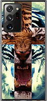 Чехол с принтом для Samsung Galaxy Note 20 Ultra / на самсунг галакси ноте 20 ультра с рисунком Злой тигр