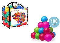 Набор 100 шт цветных мячей Intex 8 см TRA