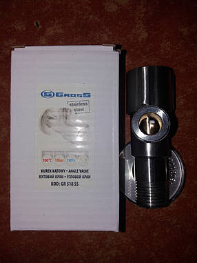 Приладовий кран Gross 1/2" х 1/2" кутовий 518 SS нержавіюча сталь AISI 304, фото 3