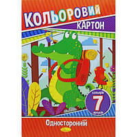 Набір кольорового картону А4 (односторонній), 7 арк [tsi218310-ТSІ]