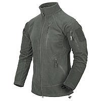 Тактическая флисованная куртка ALPHA TACTICAL JACKET - GRID FLEECE Helikon-Tex FOLIAGE GREEN зеленое листья