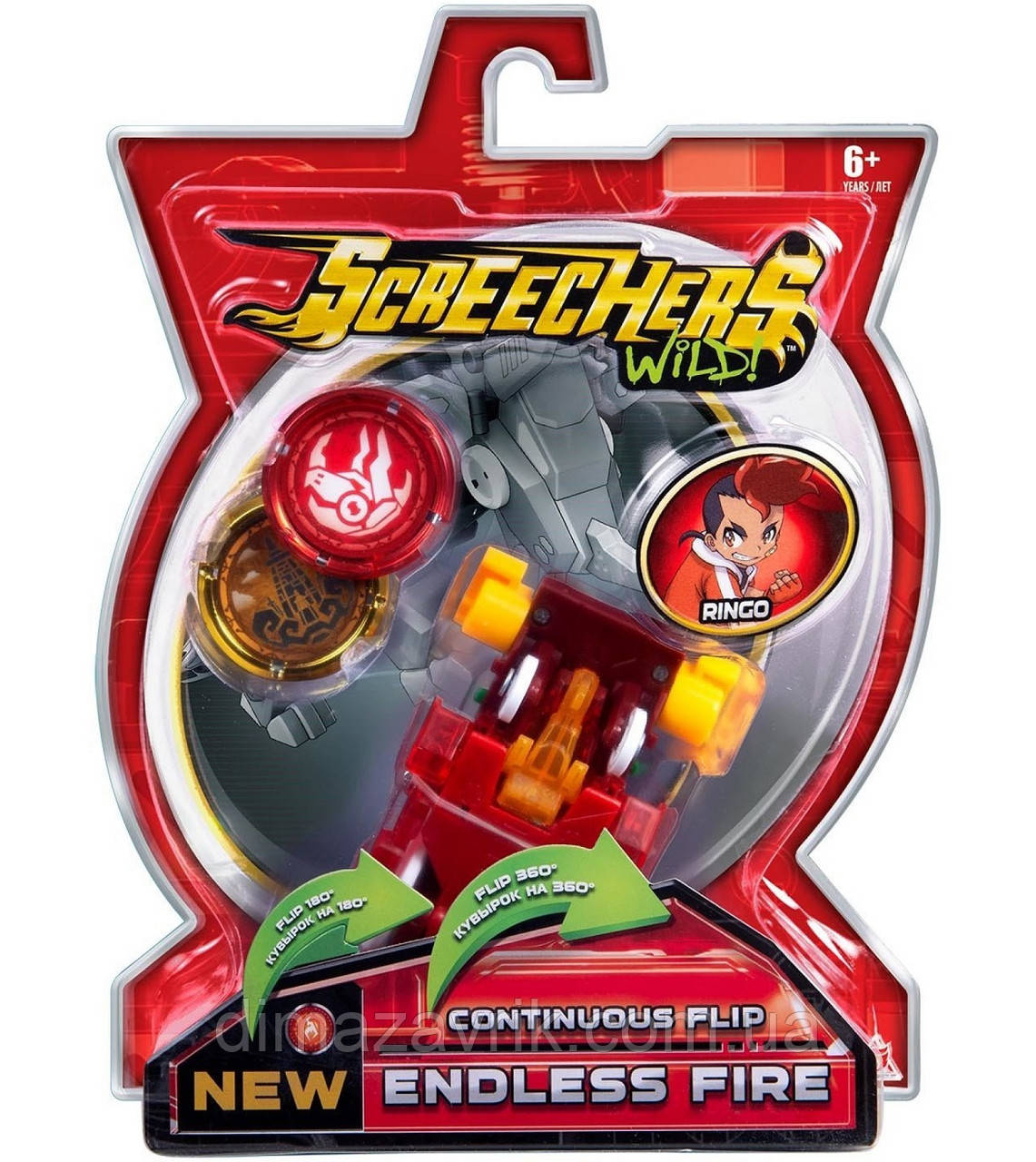 Дикі Скричери 2-й сезон Машинка трансформер Screechers Wild Original S2 Ендлес Файер Трицератопс Endless Fire