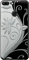 Чохол з принтом для Huawei Honor 9 Lite / на хуавей хонор 9 лайт з малюнком Квіти на чорно-білому тлі