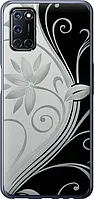 Чехол с принтом для Oppo A52 / на оппо а52 с рисунком Цветы на чёрно-белом фоне
