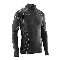 Термокофта з комірцем (лонгслів) X TECH Maglia Race 3 Munica Lunga lupetto Nero L/XL Чорна, фото 4