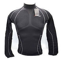 Термокофта з комірцем (лонгслів) X TECH Maglia Race 3 Munica Lunga lupetto Nero L/XL Чорна, фото 3