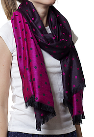 Жіночий палантин шарф на плечі і шию стильний, модний в горошок світло-фіолетовий кашеміровий