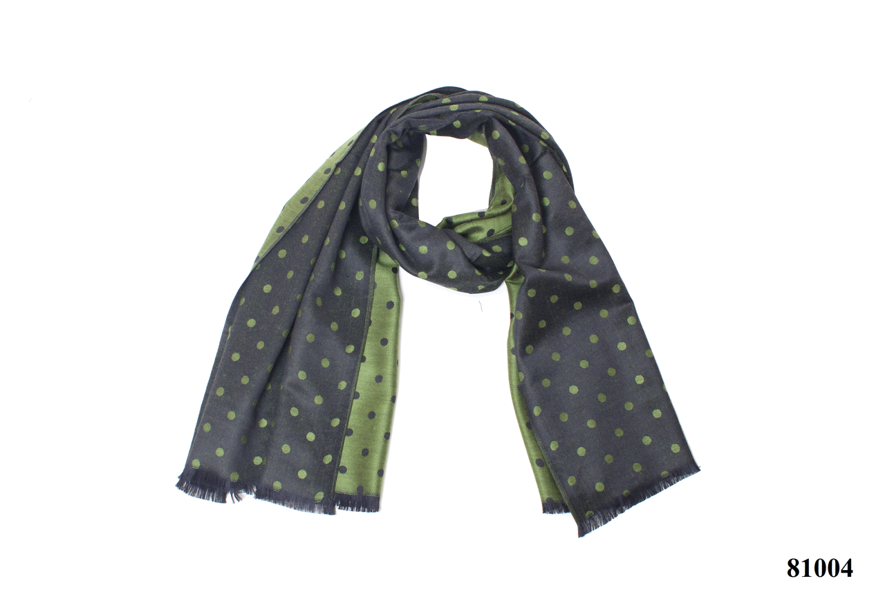 Палантин жіночий модний стильний шарф на плечі кашеміровий в горошок оливкового кольору - фото 3 - id-p325228536