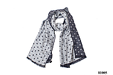 Палантин жіночий шарф на плечі і шию красивий стильний кашеміровий в горошок сірого цвета0, фото 3