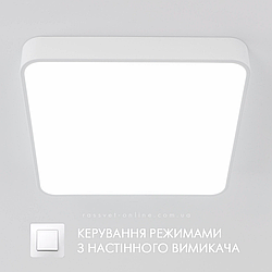 Керована світлодіодна LED люстра Esllse ONIX 60W S ON/OFF квадратна біла 450х450х60-WHITE/WHITE-220-IP20