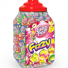 Льодяники на паличці з жувальною гумкою Gum Pop Fizzy Argo, 18 г х 100 шт.