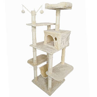 Ігровий комплекс для кішок Avko CatTree 1063 Beige кігтеточка, будиночок, дряпка Б3656