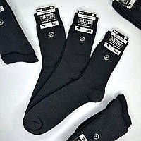 Махровые мужские носки тёплые премиум Master, классические чёрные, 41-45 р, 6 пар