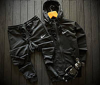 Спортивний костюм Nike чоловічий осінній весняний чорний комплект найк кофта на блискавці штани весна осінь