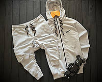 Спортивний костюм Nike чоловічий осінній весняний сірий комплект найк кофта на блискавці штани весна осінь