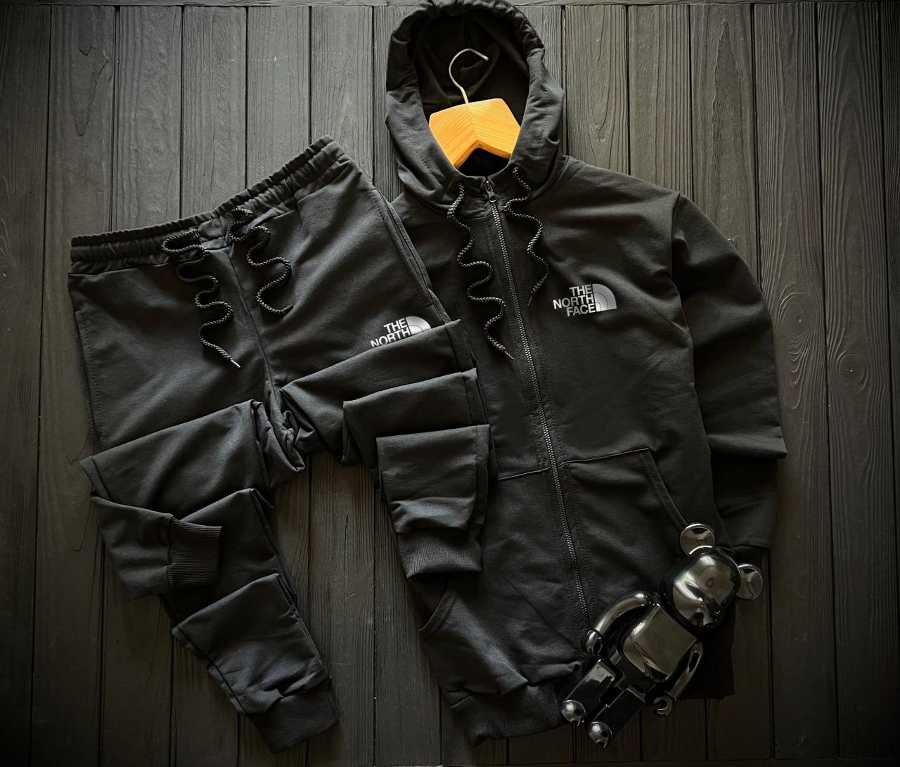 Спортивний костюм чоловічий The North Face осінній весняний з капюшоном чорний кофта штани весна осінь Tnf