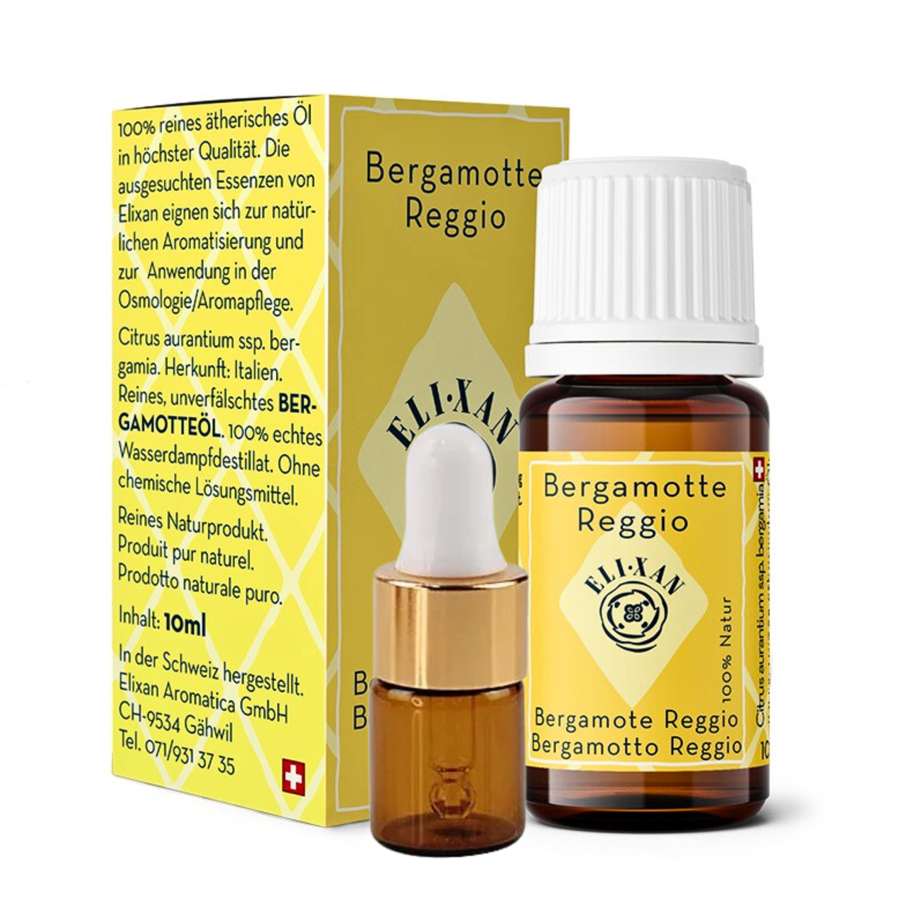 Чиста ефірна олія Бергамота Bergamotte Reggio Elixan Aromatica Швейцарія пробник 2 мл