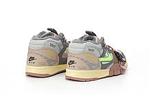 Зимові чоловічі кросівки Nike Air Trainer 1SP Winter Beige Найк Аїр Трейнер бежеві рефлективн замш хутро зима, фото 5