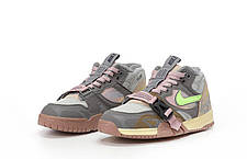 Зимові чоловічі кросівки Nike Air Trainer 1SP Winter Beige Найк Аїр Трейнер бежеві рефлективн замш хутро зима, фото 4