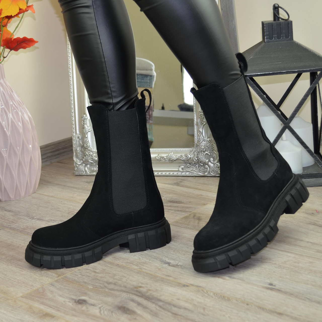 Челсі чорні жіночі замшеві, фото 1